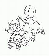 Coloring Caillou Rosie Pull Kids Cart Her Button Through Print Grab Feel Please Also sketch template