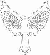 Cross Wings Tattoos Designs Outline Tattoo Simple Drawing Angel Crosses Draw Vector Easy Cliparts Wing Stencil Step Clipart Graphic Tribal sketch template