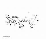 Crocodile Printable Dot Pages Coloring sketch template