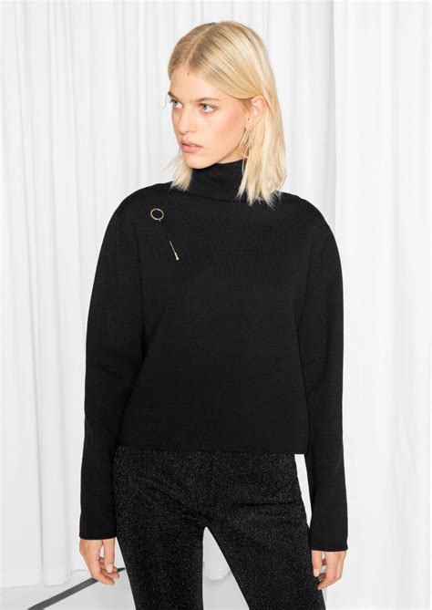And Other Stories Tight Turtleneck In Black Lyst