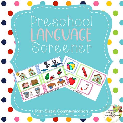informal preschoolkindergarten language screener  speech therapy