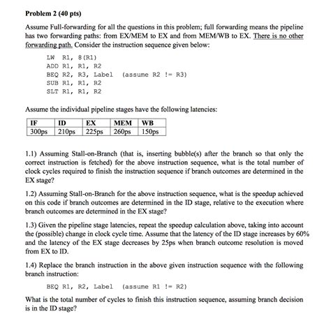 problem   pts assume full forwarding    cheggcom