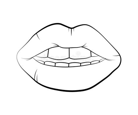 vector lip symbol isolated on white background kiss black lip contour