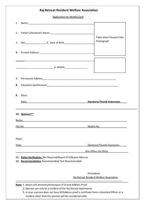 Id Card Application Form Pdf Fill Out And Sign Printa