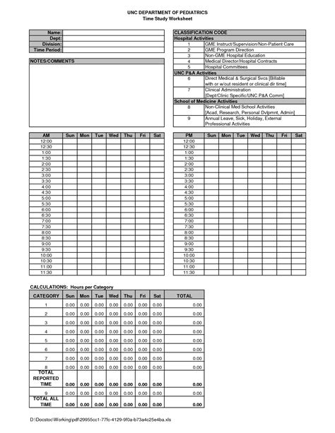 time study worksheet worksheetocom