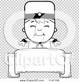 Bellhop Banner Boy Hotel Over Outlined Coloring Clipart Vector Cartoon Thoman Cory sketch template