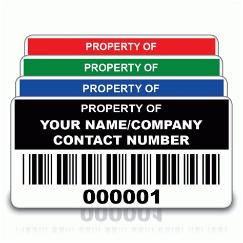 budget small asset id labels  barcode personalised id label bar