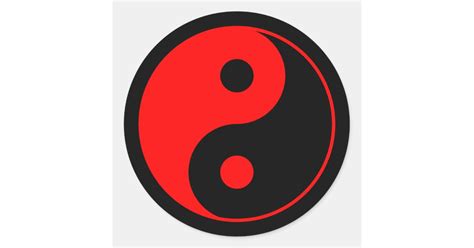 red black yin  symbol sticker zazzle