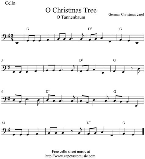 easy sheet   beginners  christmas tree  christmas cello sheet  notes