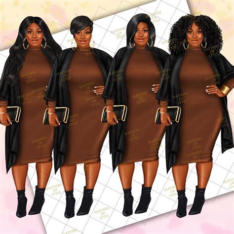 Curvy Girls Clipart Plus Size Girls Clipart Fashion Girls