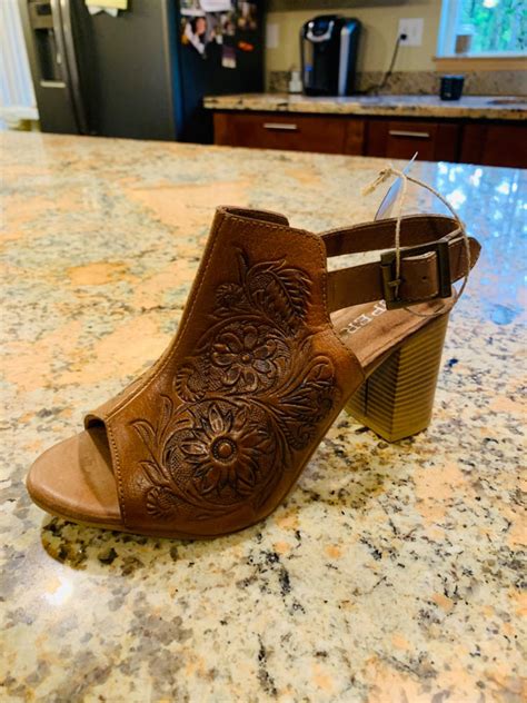 roper heels womens tan leather mika sandal shoes the western company