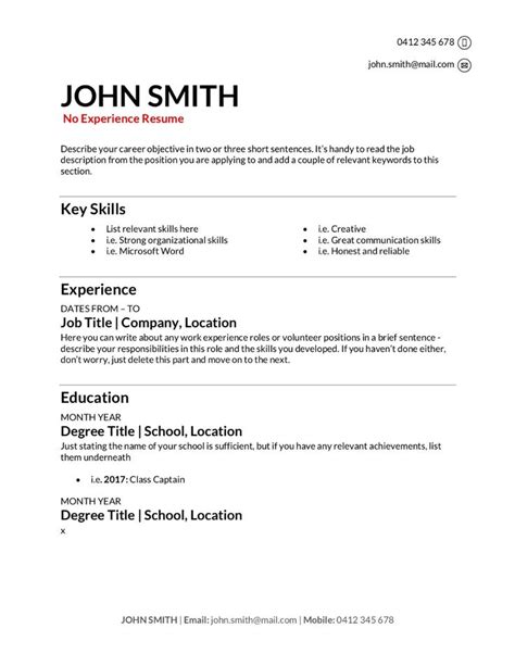 resume templates  experience  professional templates