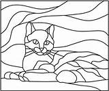 Stained Cat Patrones Suncatcher Kot Patternsge sketch template