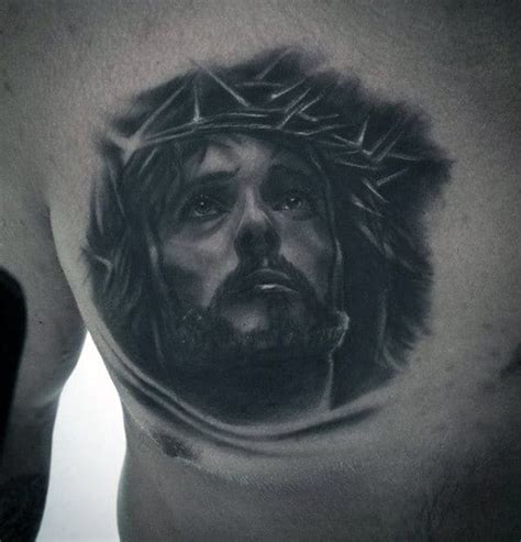 40 Jesus Chest Tattoo Designs For Men Chris Ink Ideas