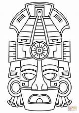 Mayan Mask Aztecas Pages Mayas Mascaras Incas Inca Masks Colorare Pyramid Precolombinos Aztec Maschera Cultura Disegno Supercoloring Indigenas Azteca Precolombino sketch template