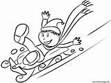 Coloring Pages Winter Sledding Printable Kids Print Color Library Clipart Line sketch template