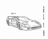 F40 Ferrari Patent Drawing Drawings sketch template