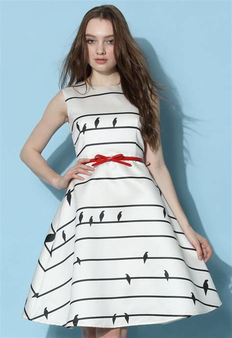 sing  love song printed dress  stripes retro indie  unique fashion print dress