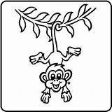 Monkey Hanging Coloring Drawing Pages Monkeys Etsy Decal Colouring Wall Kids Removable Sticker Clipartmag Choose Board Sold sketch template