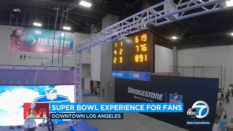 super bowl experience  la convention center jam packed  attractions  football fans