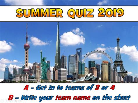 year quiz  summer quiz teaching resources