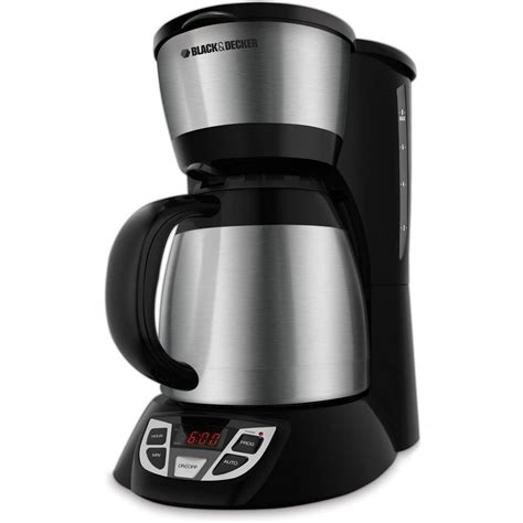 blackdecker  cup thermal programmable coffee maker stainless steel  black cm