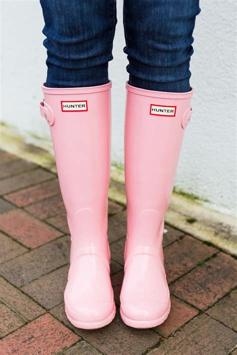 cutest rain boots  wear  spring strawberry chic cute rain boots pink hunter boots