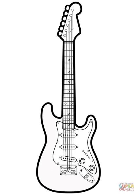 dibujos de guitarras electricas  colorear dibujos  colorear