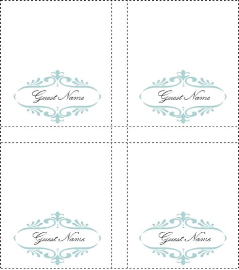 printable place card templates word  collections