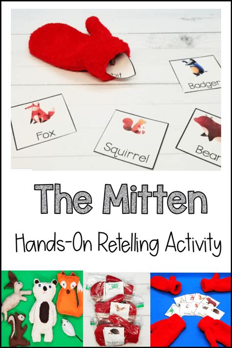 mitten story printable  hands  activity  kids
