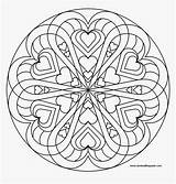 Mandala Mandalas Heart Adult Coloring Color Paper Kindpng sketch template