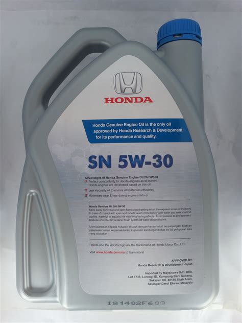 honda engine oil sn   semi synthetic  liter