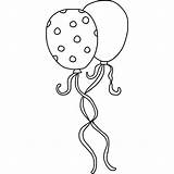 Birthday Balloons Line Drawing Coloring sketch template