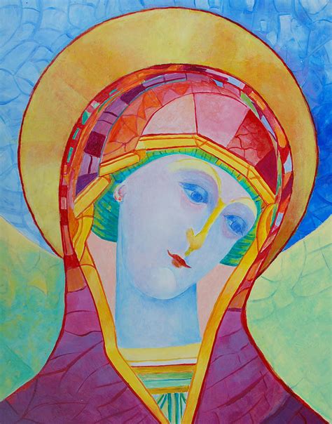 Our Lady Of The Rosary Catholic Art Painting By Magdalena