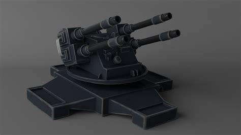 3d model sci fi turret cgtrader