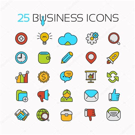 business ideas icons set stock vector  deedman