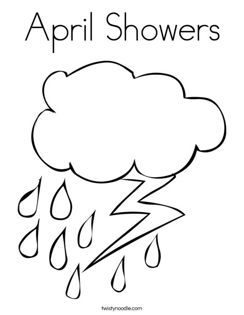 april showers coloring page twisty noodle
