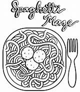 Espaguetis Pasta Meatballs Espagueti Albóndigas Dozens sketch template