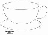 Teacup Template Tea Cup Saucer Printable Templates Coloring Pattern Clip Hanging Homemade Mobile Printablee Paper Clipart Via Card sketch template