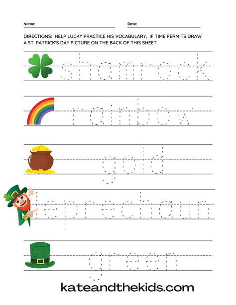 printable activity pages  st patricks day kate   kids
