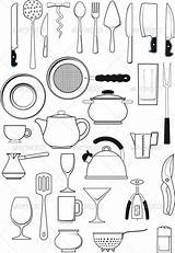 Utensils Fork Household Utensil Outline Drawing Spoon sketch template