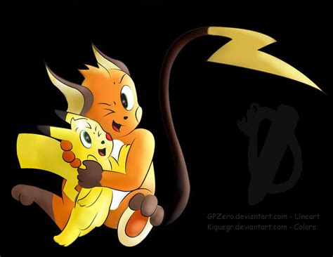 Pikachu And Raichu Hug Collab By Gpzero On Deviantart