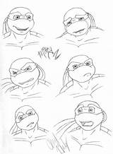 Tmnt Mikey Coloring Head Pages Template sketch template