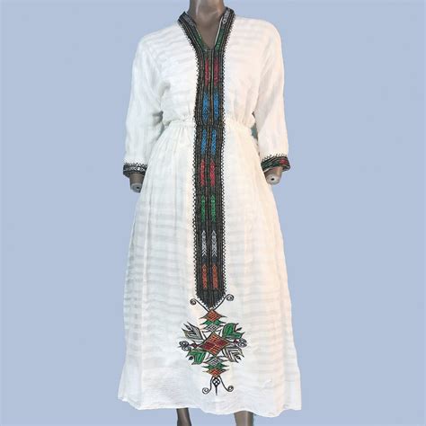 ethiopian eritrean dress traditional embroidered habesha kemis