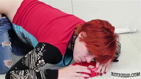 redhead chair bondage and extreme gagging blowjob cummie