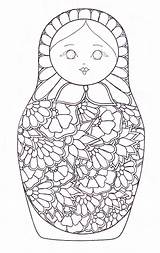 Dolls Doll Matryoshka Russian Coloring Pages Coloriage Kokeshi Mandala Colouring Nesting Adult Russe Matriochka Coloriages Template Printable Patterns Poupée Colorier sketch template
