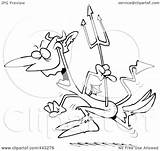 Hopping Devil Toonaday Royalty Outline Illustration Cartoon Rf Clip 2021 sketch template