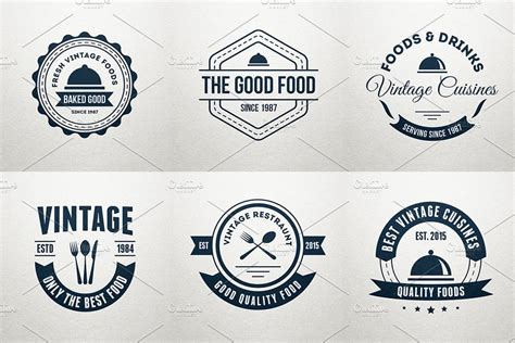food logos retro badges labels creative logo templates creative market