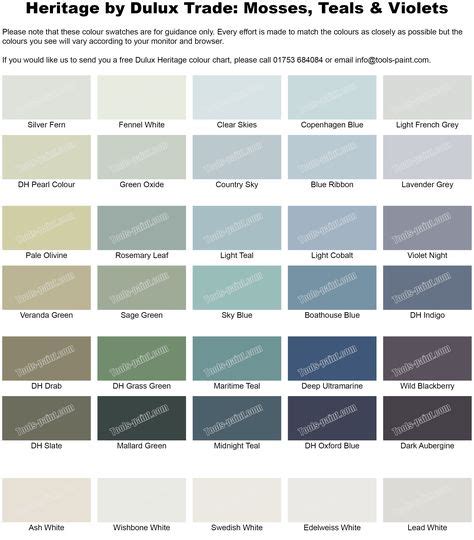 colour charts images color chart british standards dulux paint colours