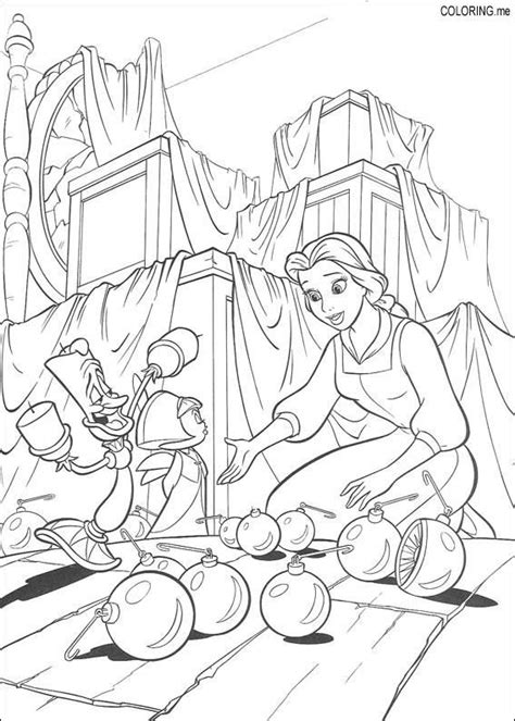 coloring page beauty   beast christmas coloringme